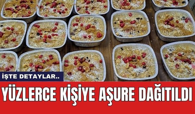 Yüzlerce kişiye aşure dağıtıldı