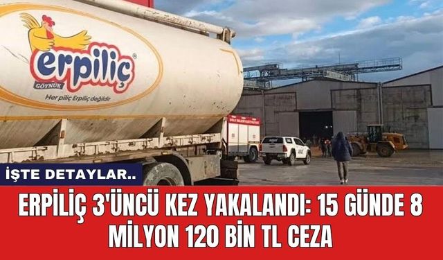 Erpiliç 3'üncü kez yakalandı: 15 günde 8 milyon 120 bin tl ceza