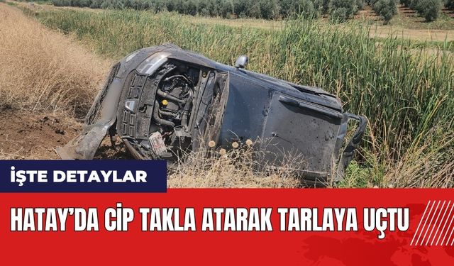 Hatay’da cip takla atarak tarlaya uçtu