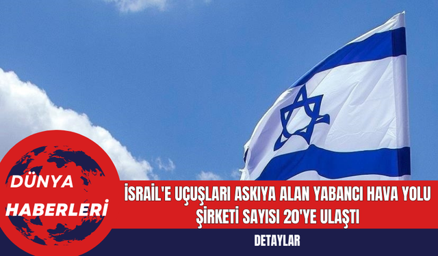 İsrail'e Uçuşları Askıya Alan Yabancı Hava Yolu Şirketi Sayısı 20'ye Ulaştı