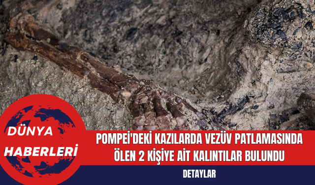 Pompei'deki Kazılarda Vezüv Patlamasında Ölen 2 Kişiye Ait Kalıntılar Bulundu