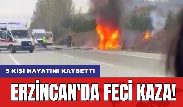 Erzincan'da Feci Kaza! 5 Kişi Hayatını Kaybetti