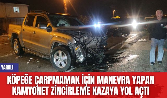 Köpeğe Çarpmamak İçin Manevra Yapan Kamyonet Zincirleme Kazaya Yol Açtı