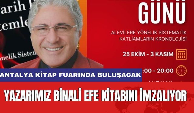 Yazarımız Binali Efe Kitabını İmzalıyor