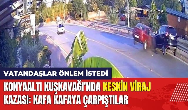 Konyaaltı Kuşkavağı'nda Keskin Viraj Kazası: Kafa Kafaya Çarpıştılar