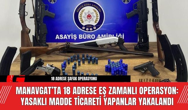 Manavgat’ta 18 Adrese Eş Zamanlı Operasyon: Yasaklı Madde Ticareti Yapanlar Yakalandı