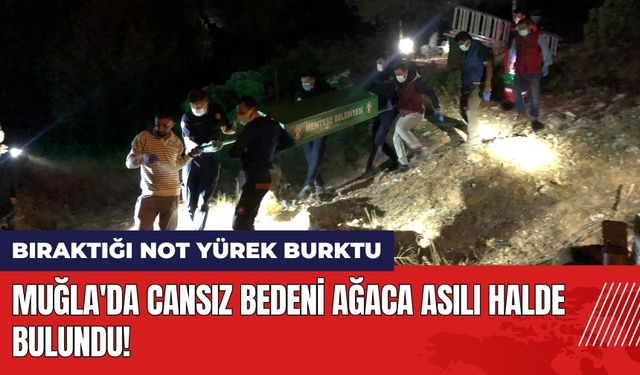 Muğla'da cansız bedeni ağaca asılı halde bulundu!