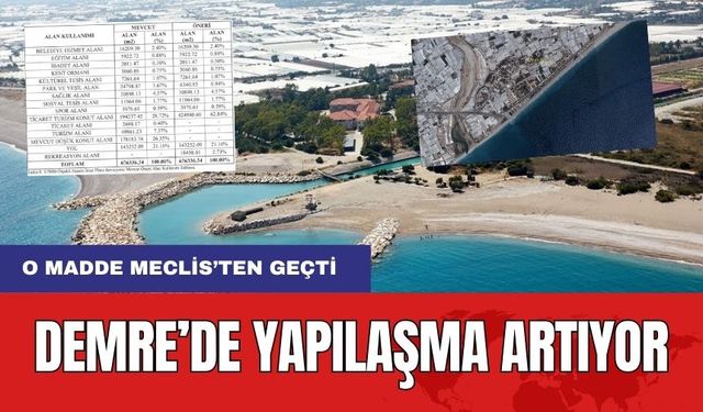 Demre'de Yoğun Yapılaşma Talebi Kabul Edildi! O Madde Meclis'ten Geçti