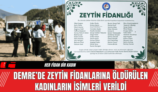 Demre’de Zeytin Fidanlarına Öldürülen Kadınların İsimleri Verildi