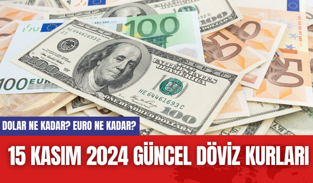 Dolar Ne Kadar? Euro Ne Kadar? 15 Kasım 2024 Güncel Döviz Kurları