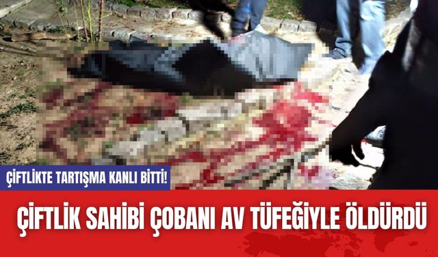 Çiftlikte Tartışma Kanlı Bitti! Çiftlik Sahibi Çobanı Av Tüfeğiyle Öldürdü