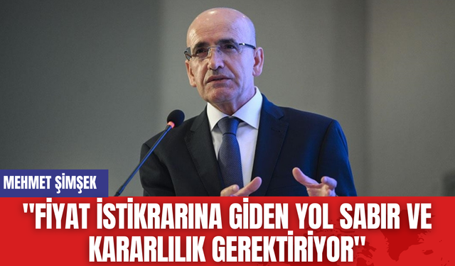 Mehmet Şimşek: "Fiyat İstikrarına Giden Yol sabır ve Kararlılık Gerektiriyor"