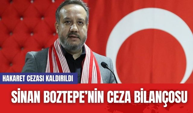 Sinan Boztepe’nin Ceza Bilançosu