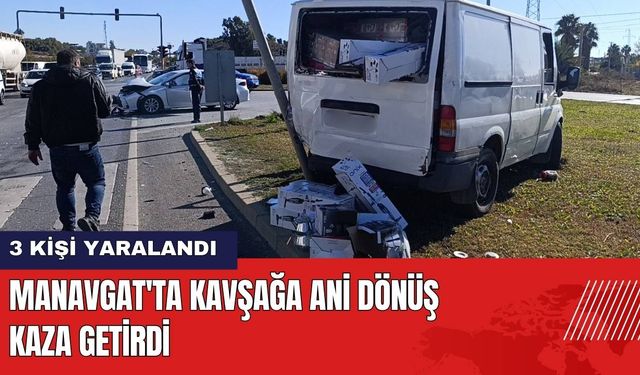 Manavgat'ta Kavşağa Ani Dönüş Kaza Getirdi: 3 Yaralı