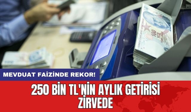 Mevduat Faizinde Rekor! 250 Bin TL'nin Aylık Getirisi Zirvede