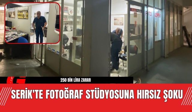 Serik'te Fotoğraf Stüdyosuna Hırsız Şoku