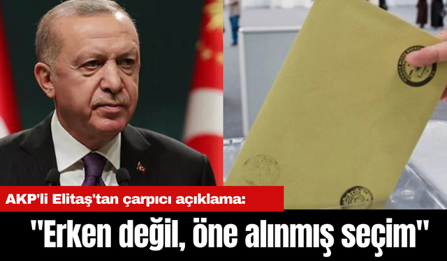 AKP'li Elitaş'tan çarpıcı açıklama: "Erken değil, öne alınmış seçim"