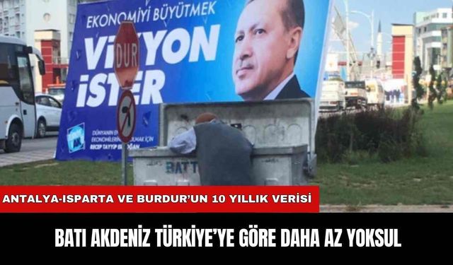 BATI AKDENİZ TÜRKİYE’YE GÖRE DAHA AZ YOKSUL