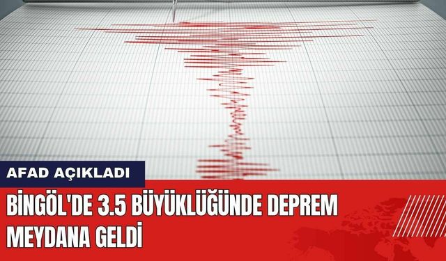 Bingöl'de 3.5 Büyüklüğünde Deprem