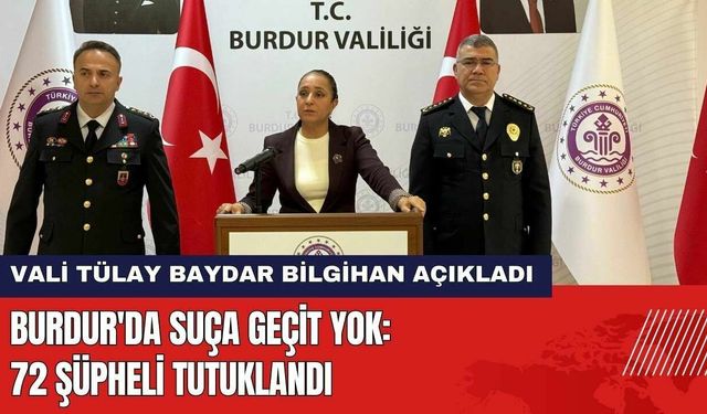 Burdur'da Suça Geçit Yok: 72 Şüpheli Tutuklandı