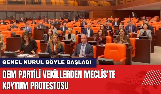 DEM Partili Vekillerden Meclis'te Kayyum Protestosu