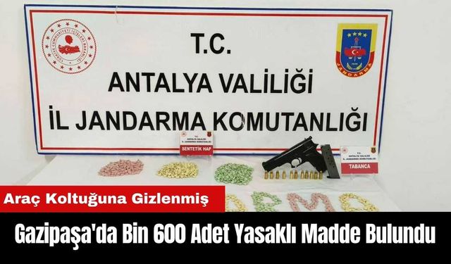 Gazipaşa'da Araç Koltuğuna Gizlenmiş Bin 600 Adet Yasaklı Madde Bulundu