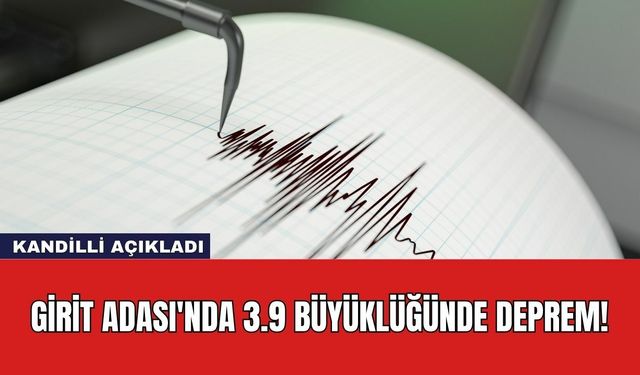 Girit Adası'nda 3.9 Büyüklüğünde Deprem!