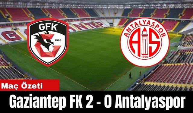 Gaziantep FK - Antalyaspor Maç Özeti