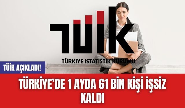 Türkiye’de 1 Ayda 61 Bin Kişi İşsiz Kaldı