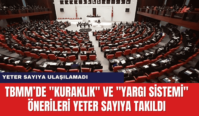 TBMM’de "Kuraklık" ve "Yargı Sistemi" Önerileri Yeter Sayıya Takıldı