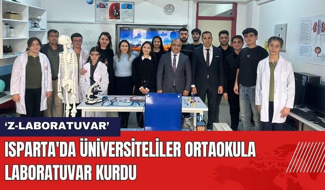 Isparta'da Üniversiteliler Ortaokula Laboratuvar Kurdu