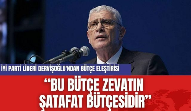 İYİ Parti Lideri Dervişoğlu'ndan Bütçe Eleştirisi: “Bu bütçe zevatın  şatafat bütçesidir”