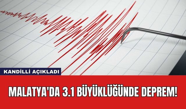 Malatya'da 3.1 Büyüklüğünde Deprem!