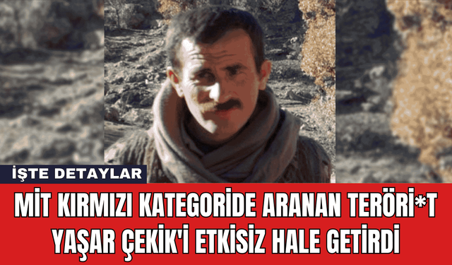 MİT Kırmızı Kategoride Aranan Teröri*t Yaşar Çekik'i Etkisiz Hale Getirdi