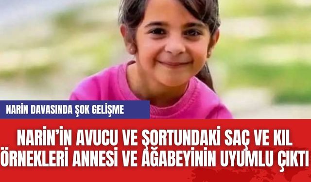 Narin’in avucu ve şortundaki saç ve kıl örnekleri annesi ve ağabeyinin DNA'sı ile uyumlu çıktı