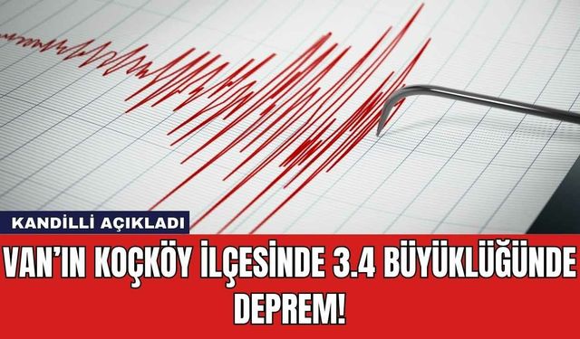 Van’ın Koçköy İlçesinde 3.4 Büyüklüğünde Deprem!