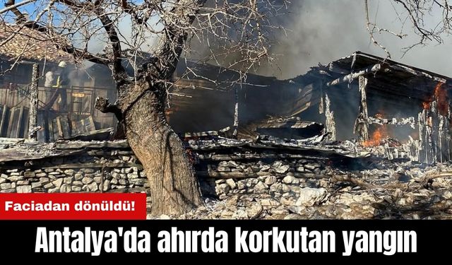 Antalya'da ahırda korkutan yangın