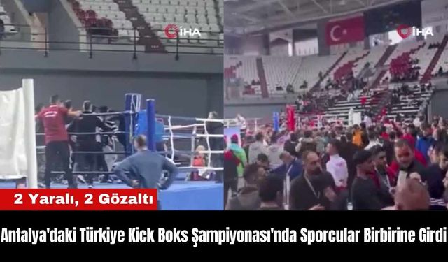 Antalya'daki Türkiye Kick Boks Şampiyonası'nda Sporcular Birbirine Girdi