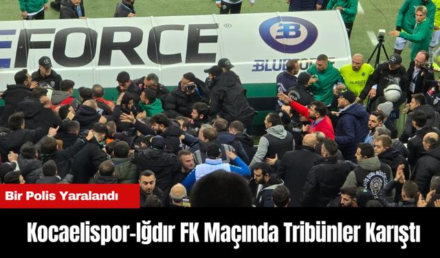 Kocaelispor-Iğdır FK Maçında Tribünler Karıştı: Bir Polis Yaralandı