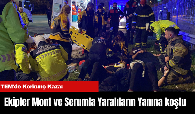 TEM'de Korkunç Kaza: Ekipler Mont ve Serumla Yaralıların Yanına koştu