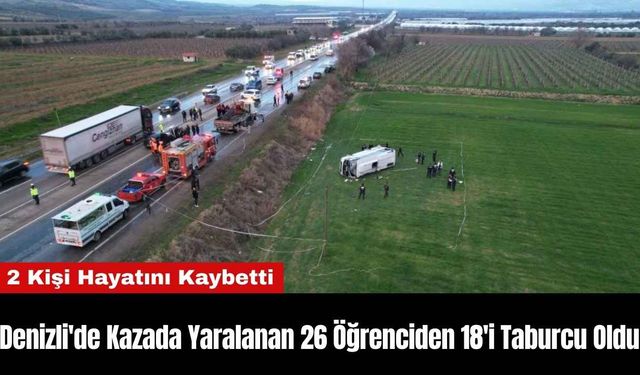 Denizli'de Kazada Yaralanan 26 Öğrenciden 18'i Taburcu Oldu