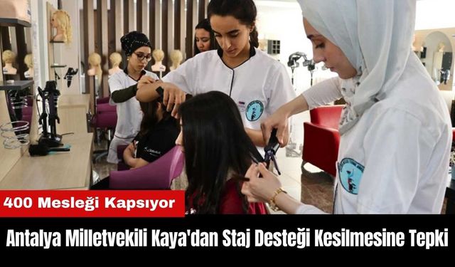 Antalya Milletvekili Kaya'dan Staj Desteği Kesilmesine Tepki