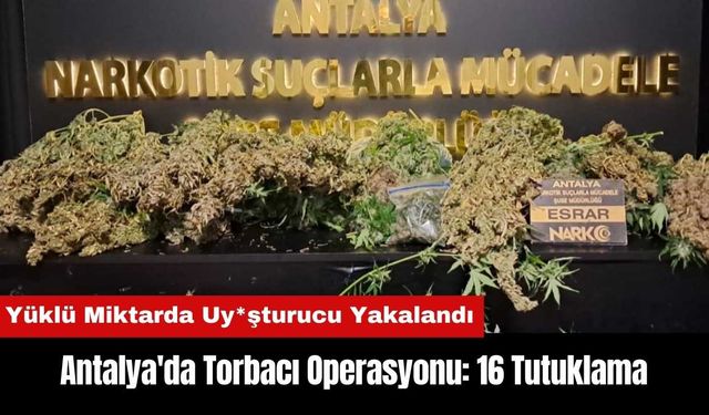 Antalya'da Torbacı Operasyonu: 16 Tutuklama