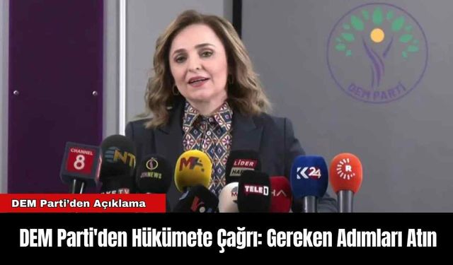 DEM Parti'den Hükümete Çağrı: Gereken Adımları Atın