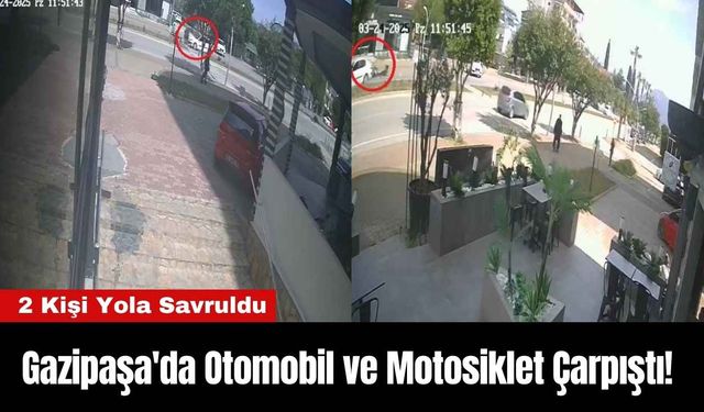 Gazipaşa'da Otomobil ve Motosiklet Çarpıştı! 2 Kişi Yola Savruldu