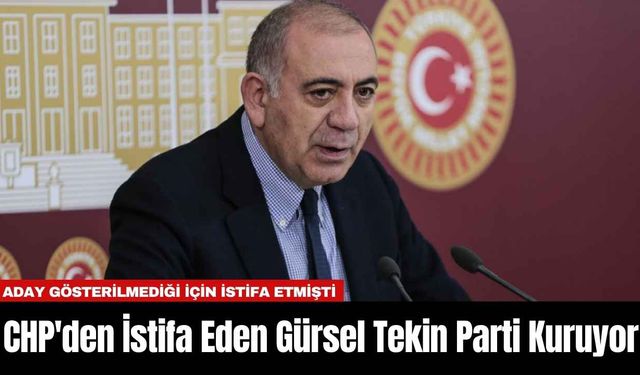 CHP'den İstifa Eden Gürsel Tekin Parti Kuruyor