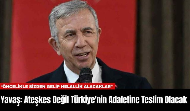 Yavaş: Ateşkes Değil Türkiye'nin Adaletine Teslim Olacak