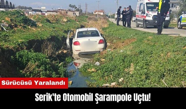 Serik'te Otomobil Şarampole Uçtu!