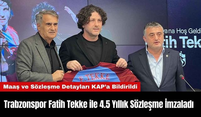 Trabzonspor Fatih Tekke ile 4.5 Yıllık Sözleşme İmzaladı