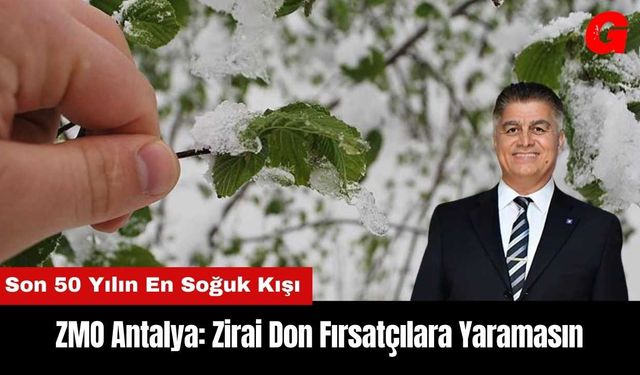 ZMO Antalya: Zirai Don Fırsatçılara Yaramasın